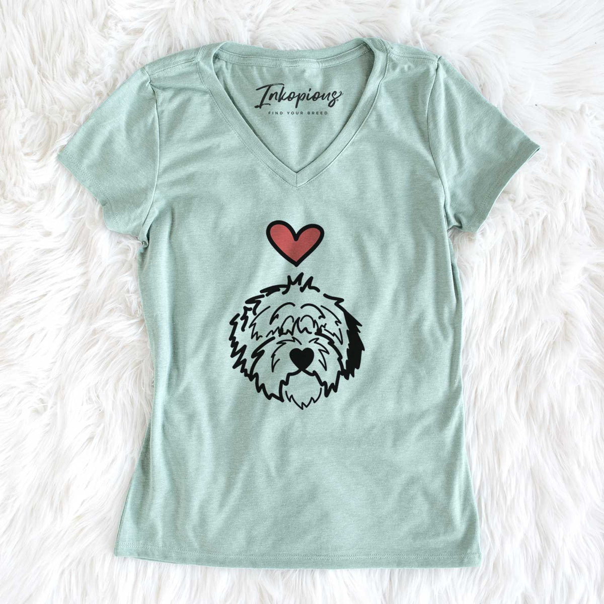 Love Always Old English Sheepdog - Penny - Women&#39;s V-neck Shirt