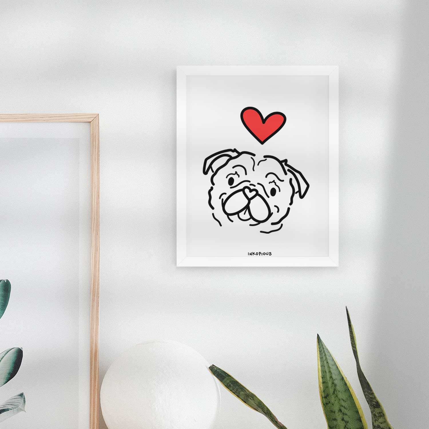 Love Always Pug - Pip Art Print