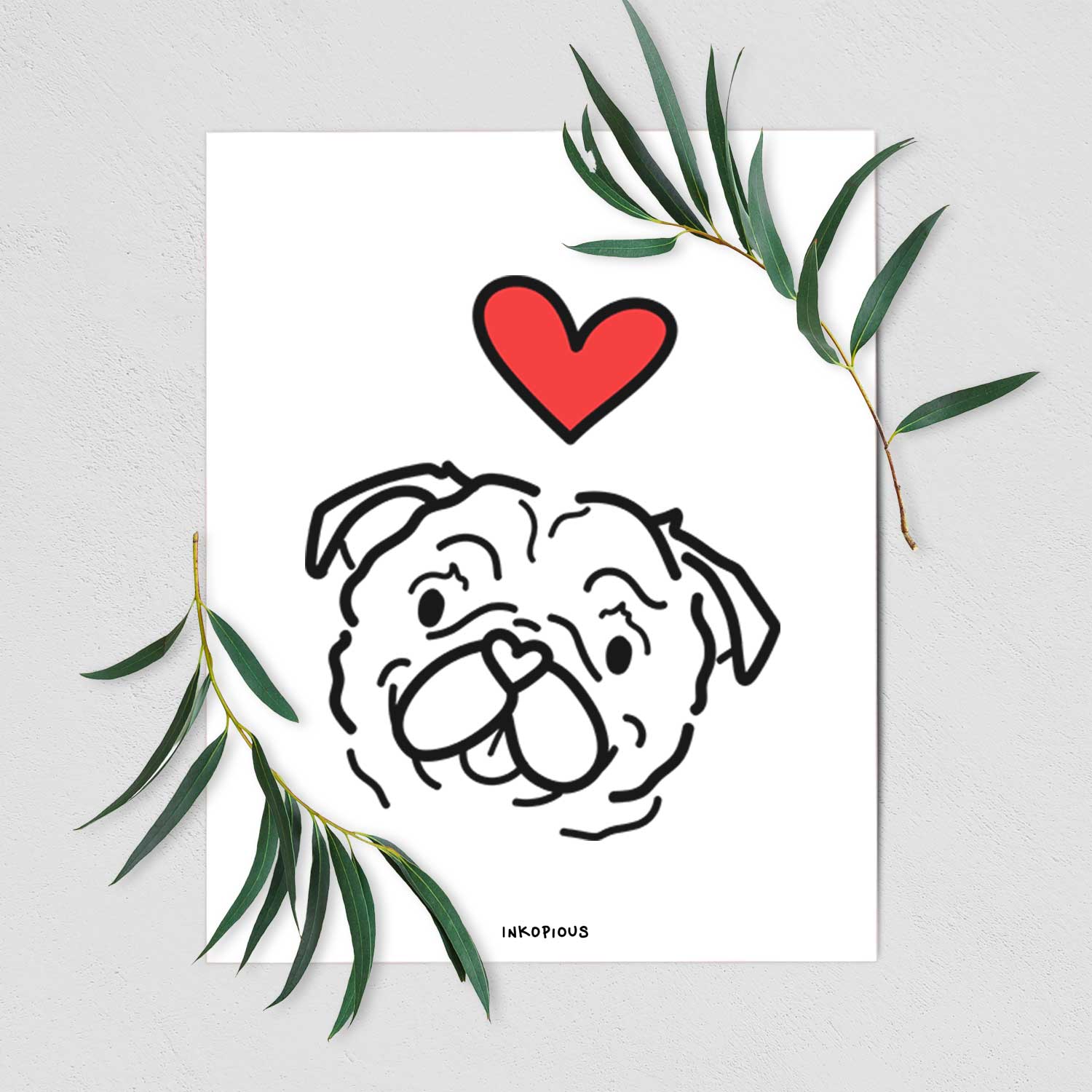 Love Always Pug - Pip Art Print