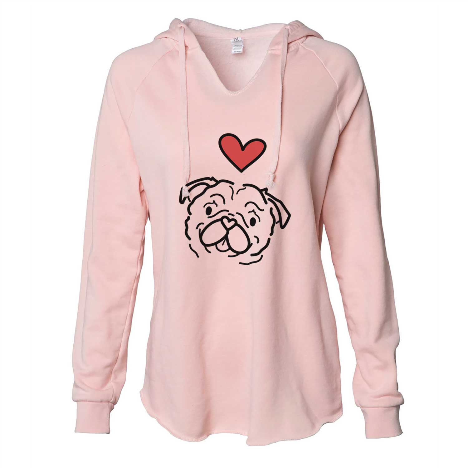 Love Always Pug - Pip - Cali Wave Hooded Sweatshirt