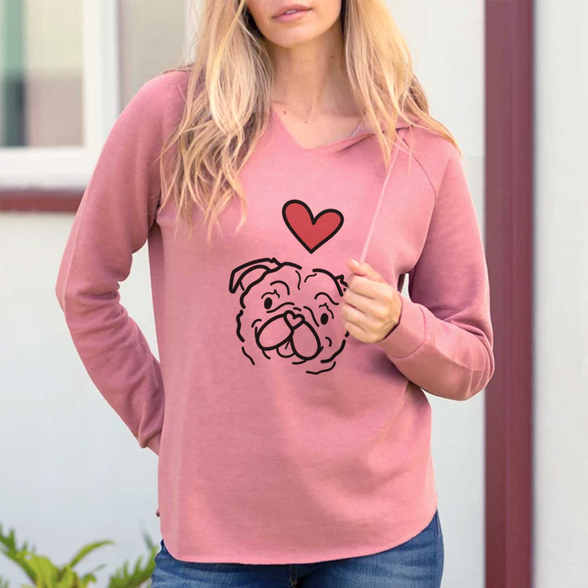 Love Always Pug - Pip - Cali Wave Hooded Sweatshirt