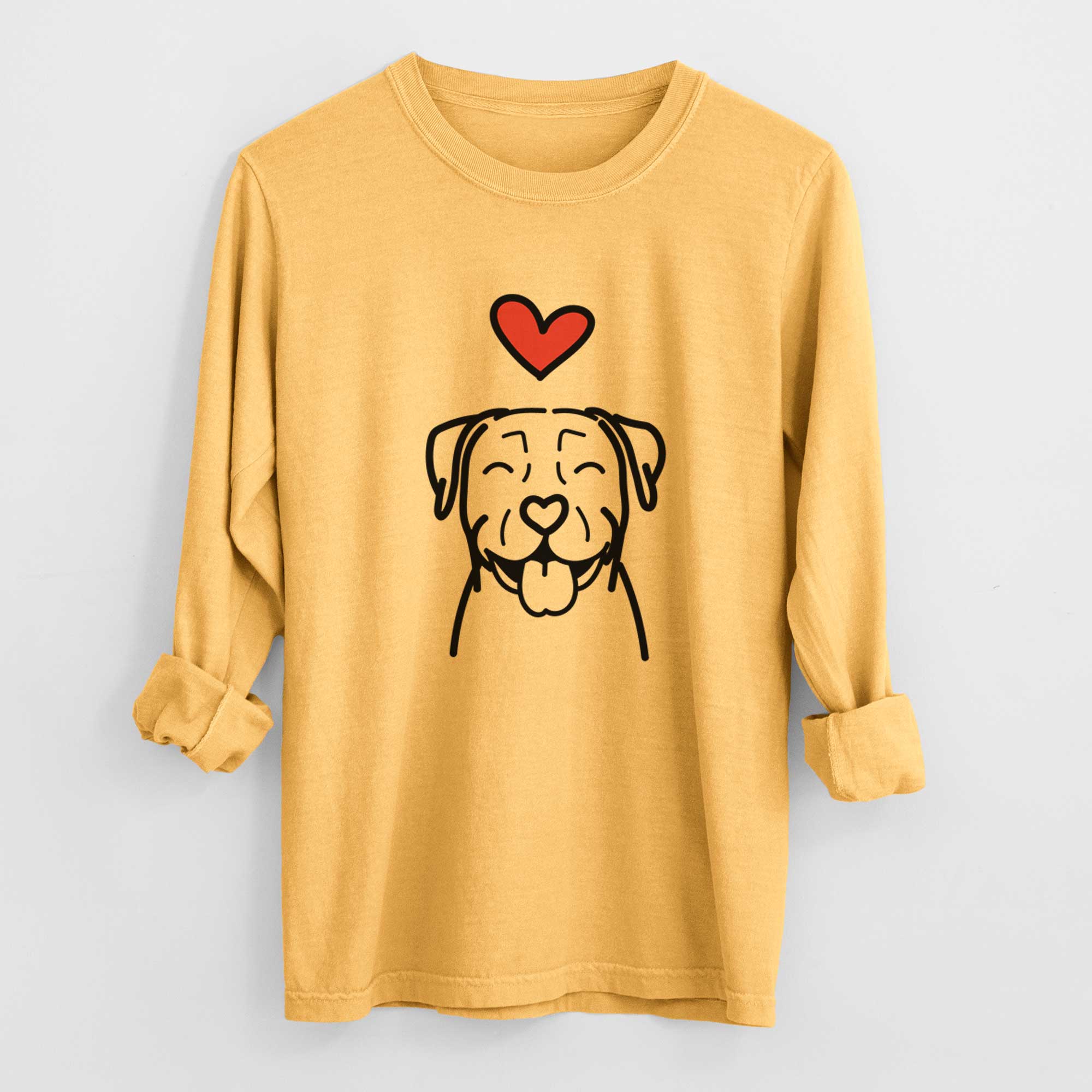 Love Always Pitbull - Heavyweight 100% Cotton Long Sleeve