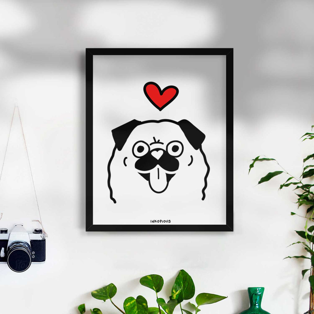 Love Always Pug Art Print