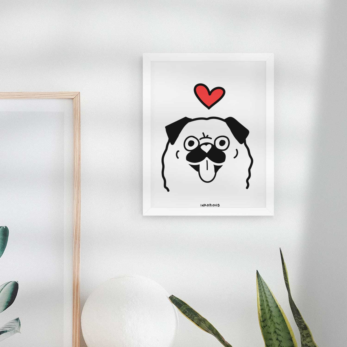 Love Always Pug Art Print