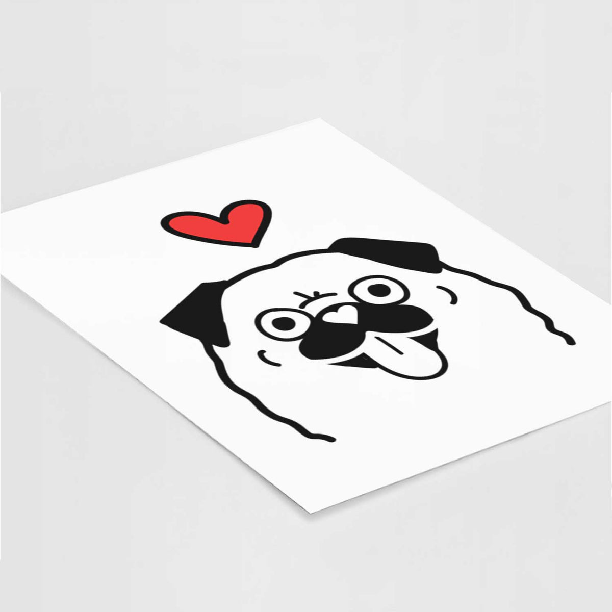 Love Always Pug Art Print