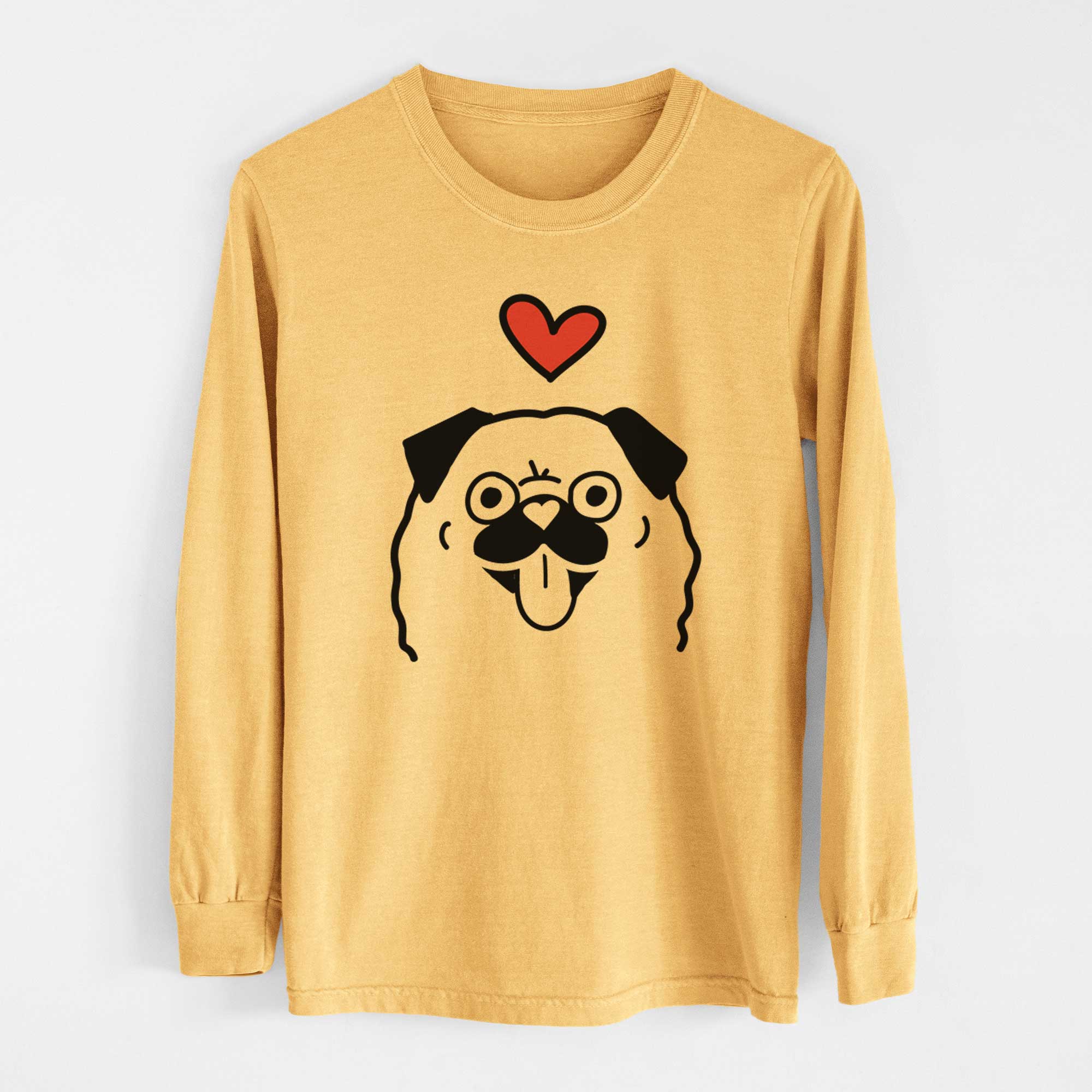 Love Always Pug - Heavyweight 100% Cotton Long Sleeve