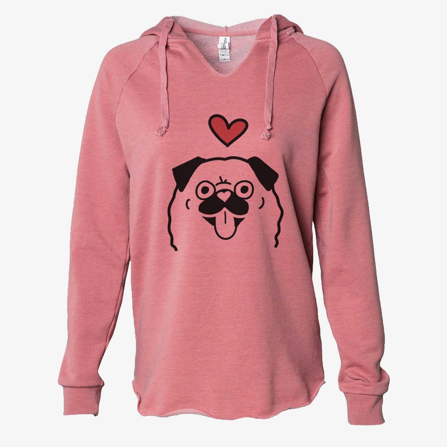 Love Always Pug - Cali Wave Hooded Sweatshirt