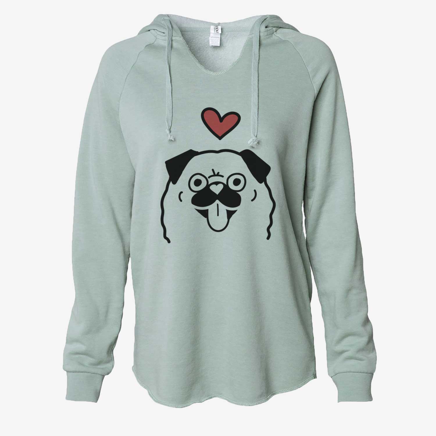 Love Always Pug - Cali Wave Hooded Sweatshirt