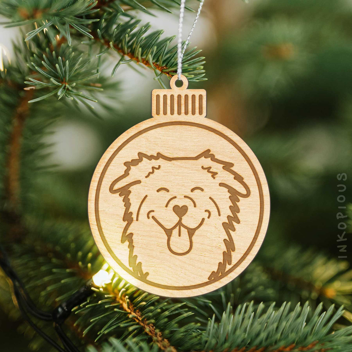 Round Australian Shepherd Christmas Ornamet - Aussie ornament