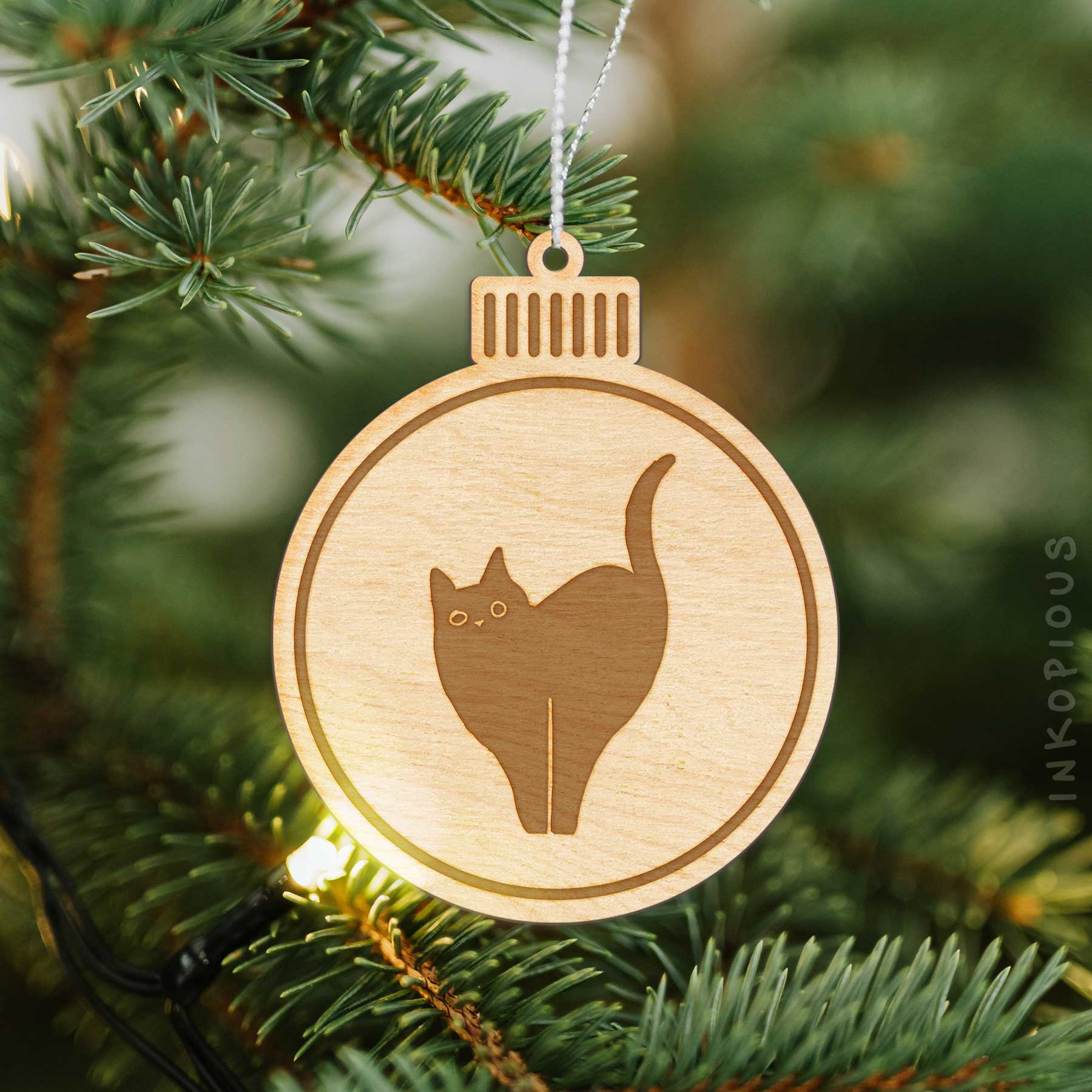 Love Always Black Cat - Bella - Wooden Ornament