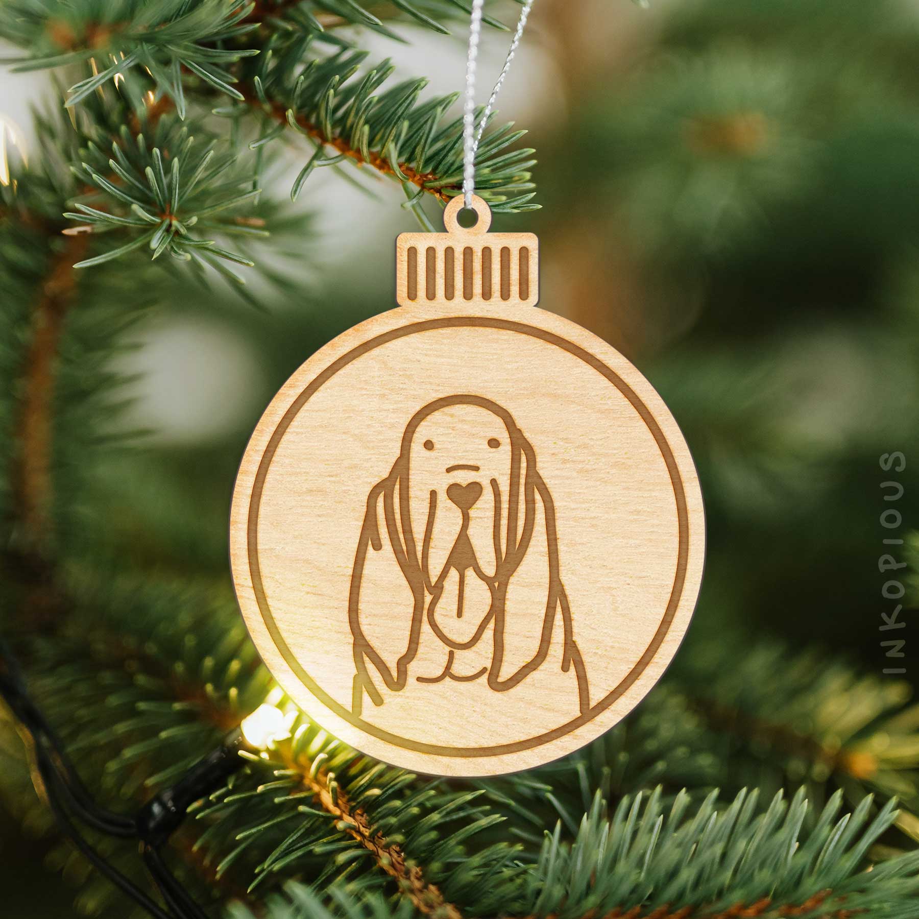 Love Always Bloodhound - Wooden Ornament