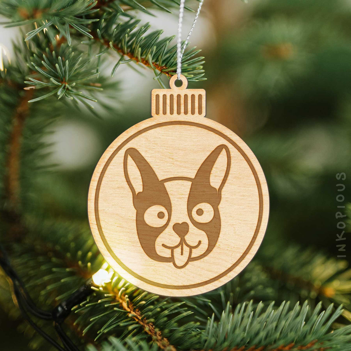 Love Always Boston Terrier - Wooden Ornament