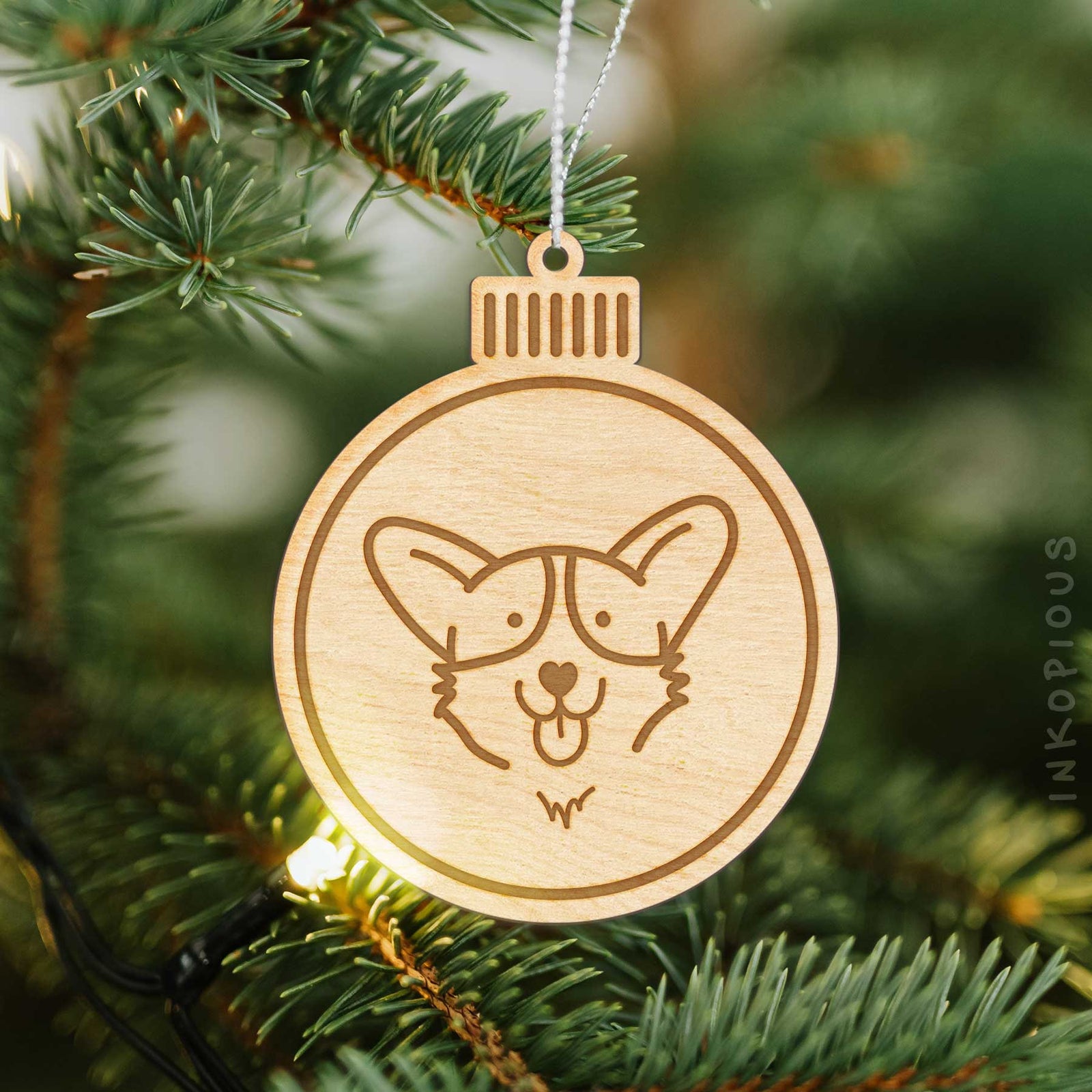 Love Always Corgi - Wooden Ornament