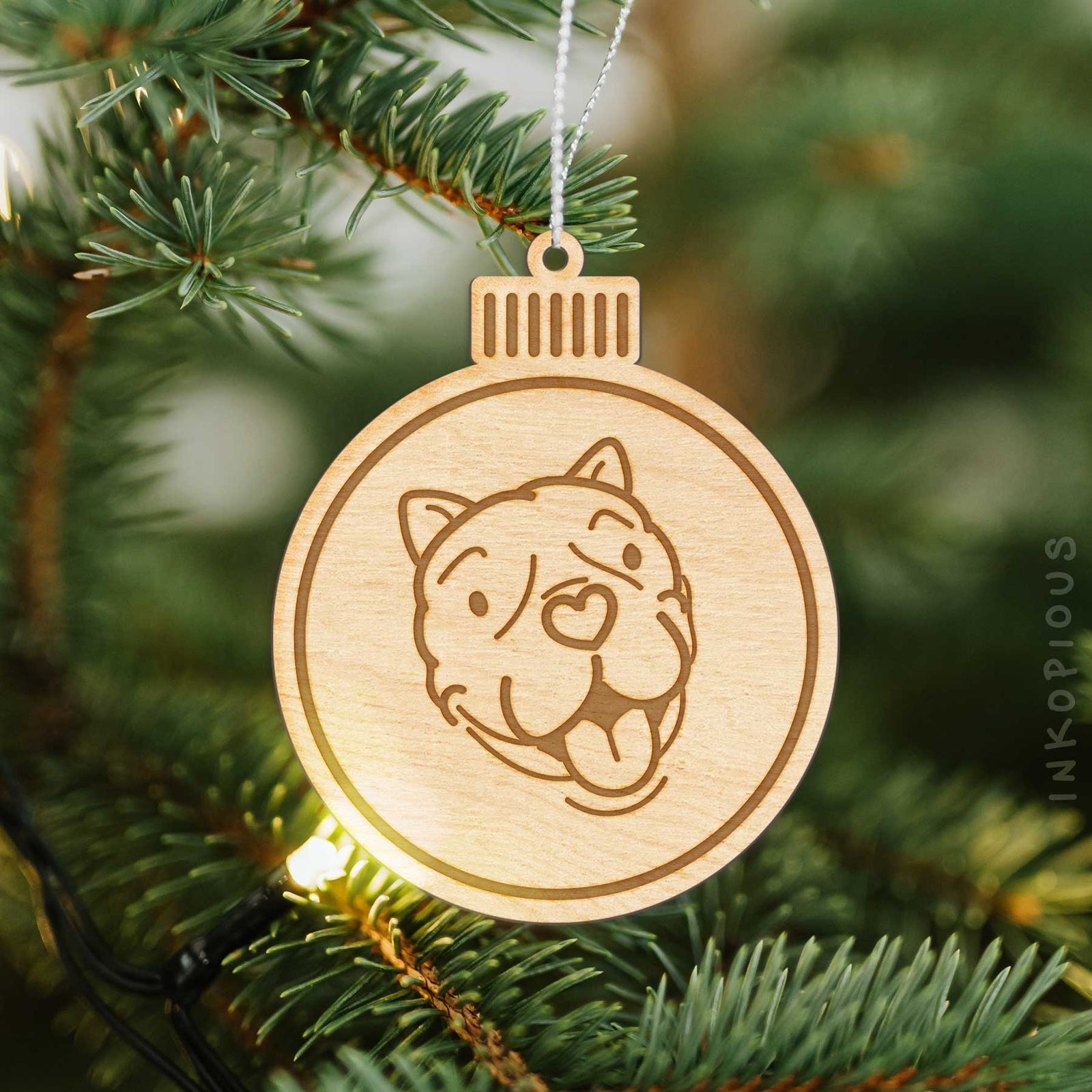 Love Always American Bulldog - Draco - Wooden Ornament