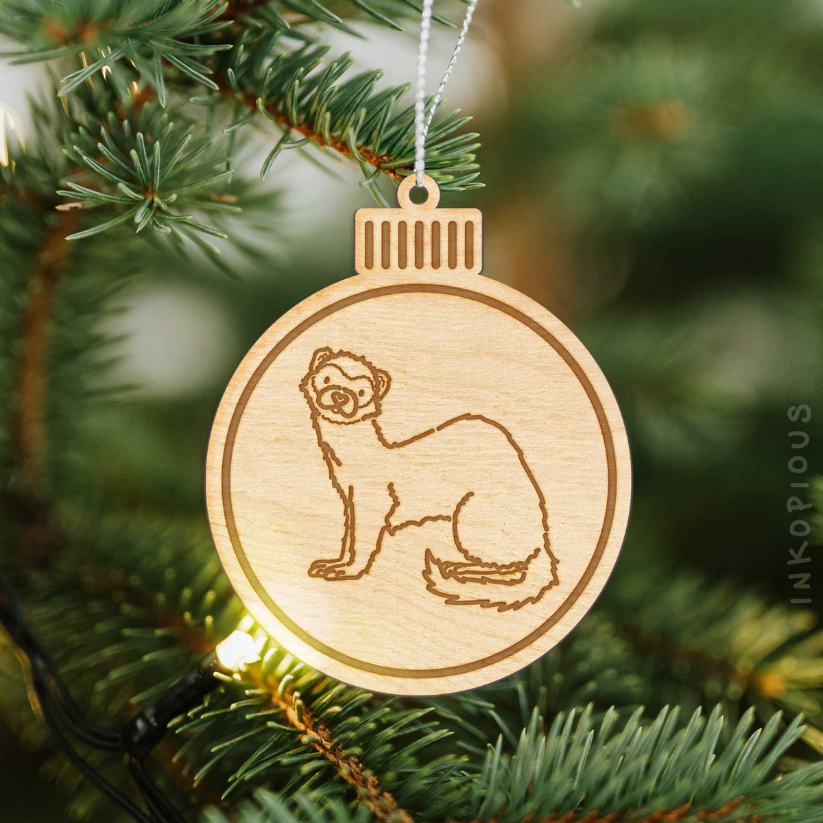 Love Always Ferret - Fern - Wooden Ornament