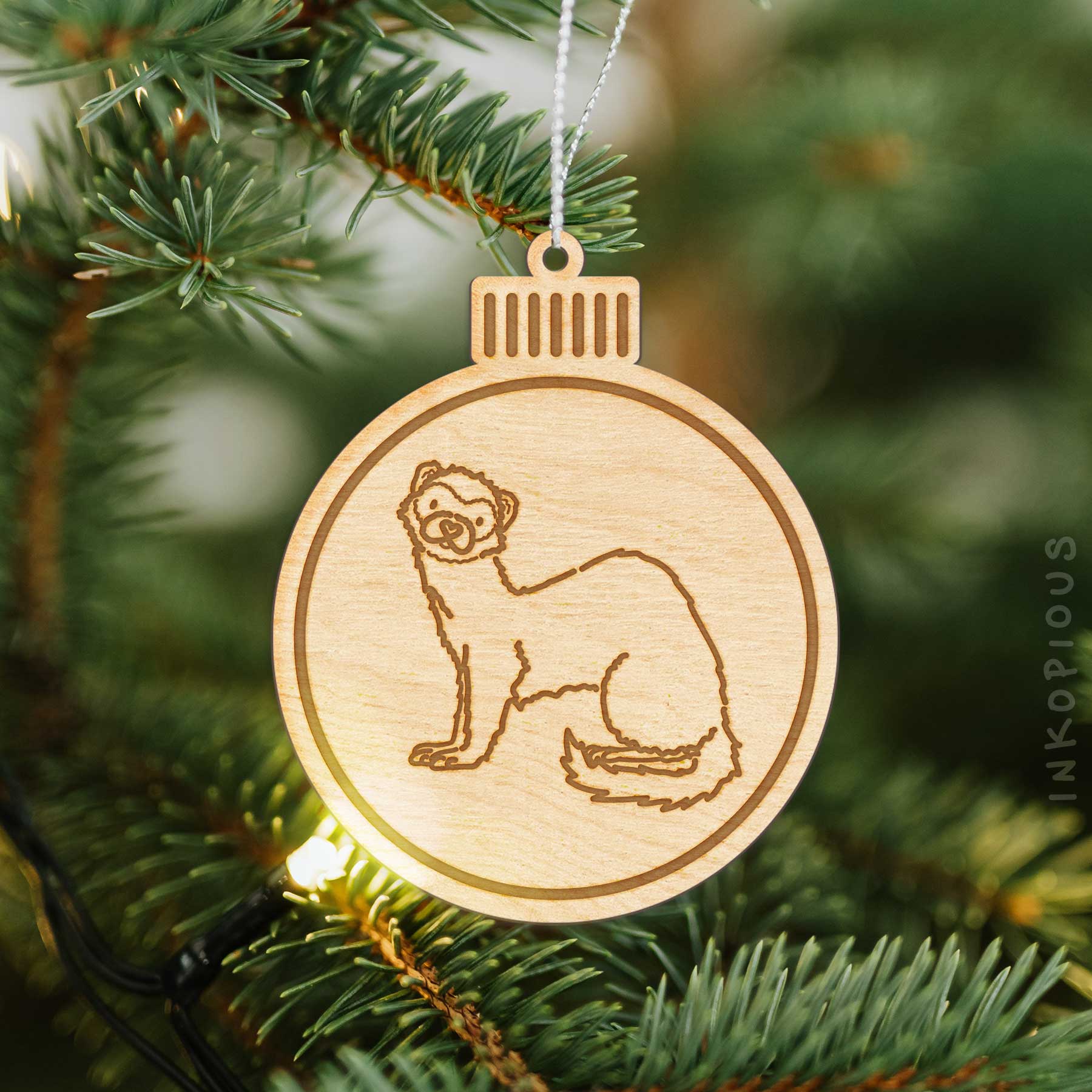 Love Always Ferret - Fern - Wooden Ornament