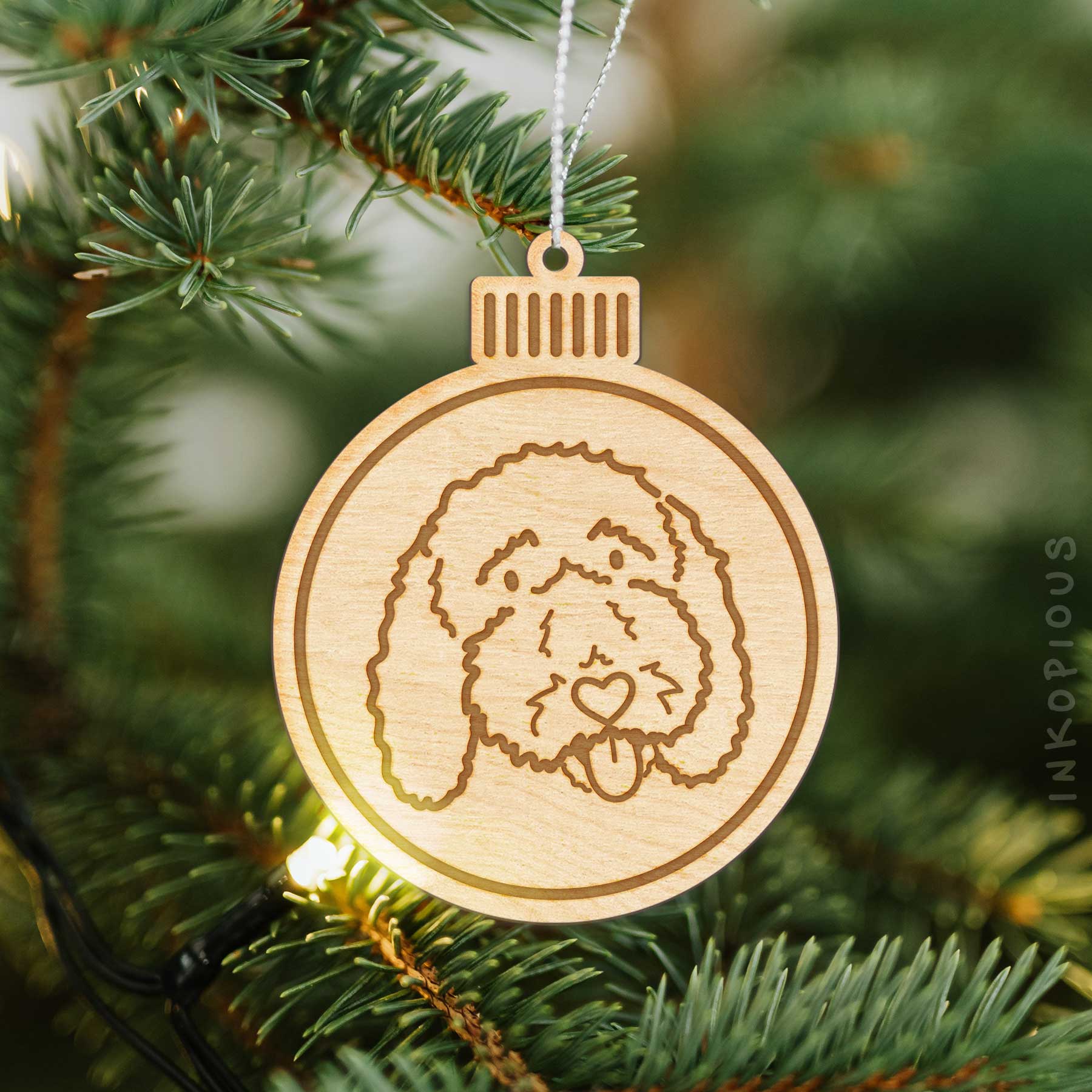 Love Always Bernedoodle - Ruby - Wooden Ornament