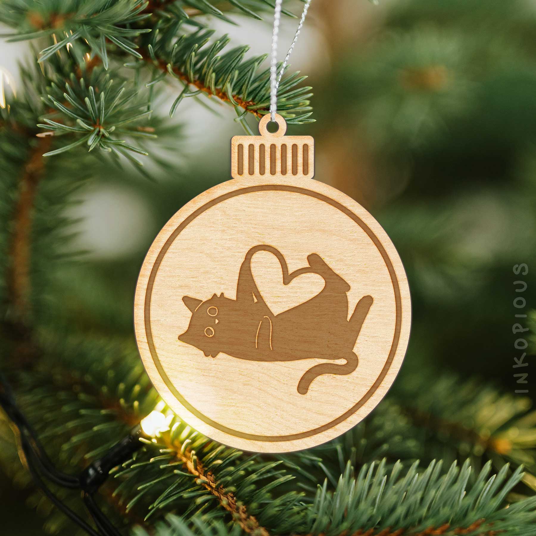 Love Always Black Cat - Smash - Wooden Ornament