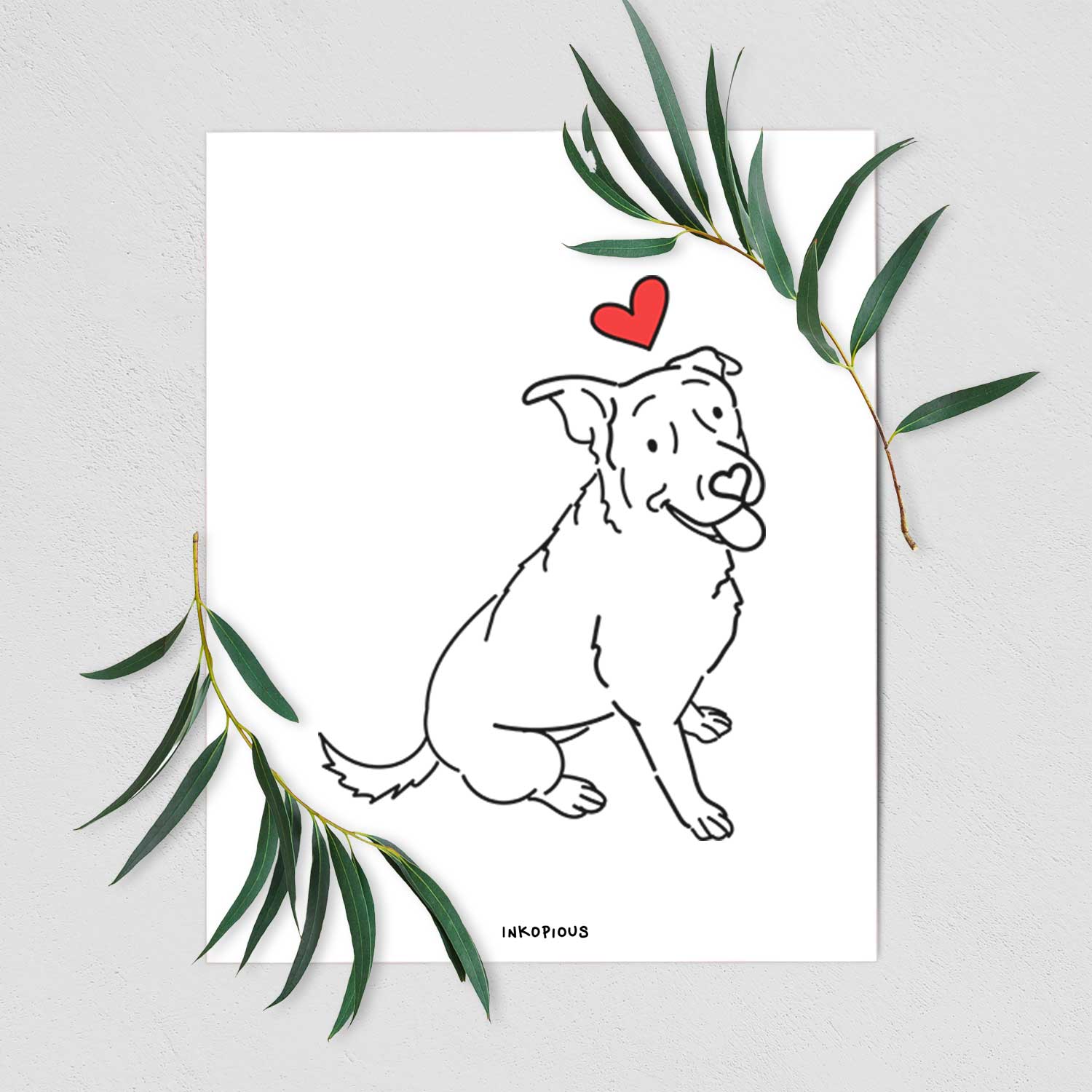 Love Always Rottweiler Mix - Rocky Art Print