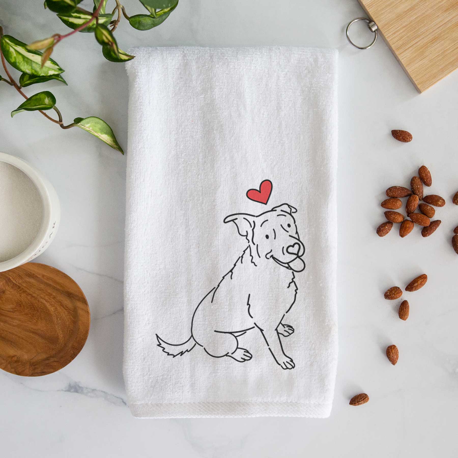 Love Always Rottweiler Mix - Rocky - Decorative Hand Towel