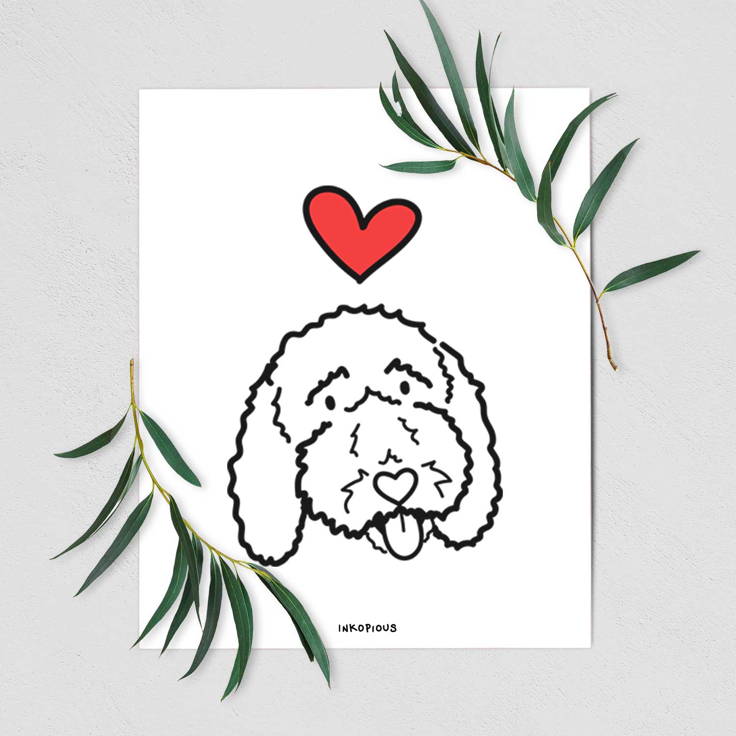 Love Always Bernedoodle - Ruby Art Print