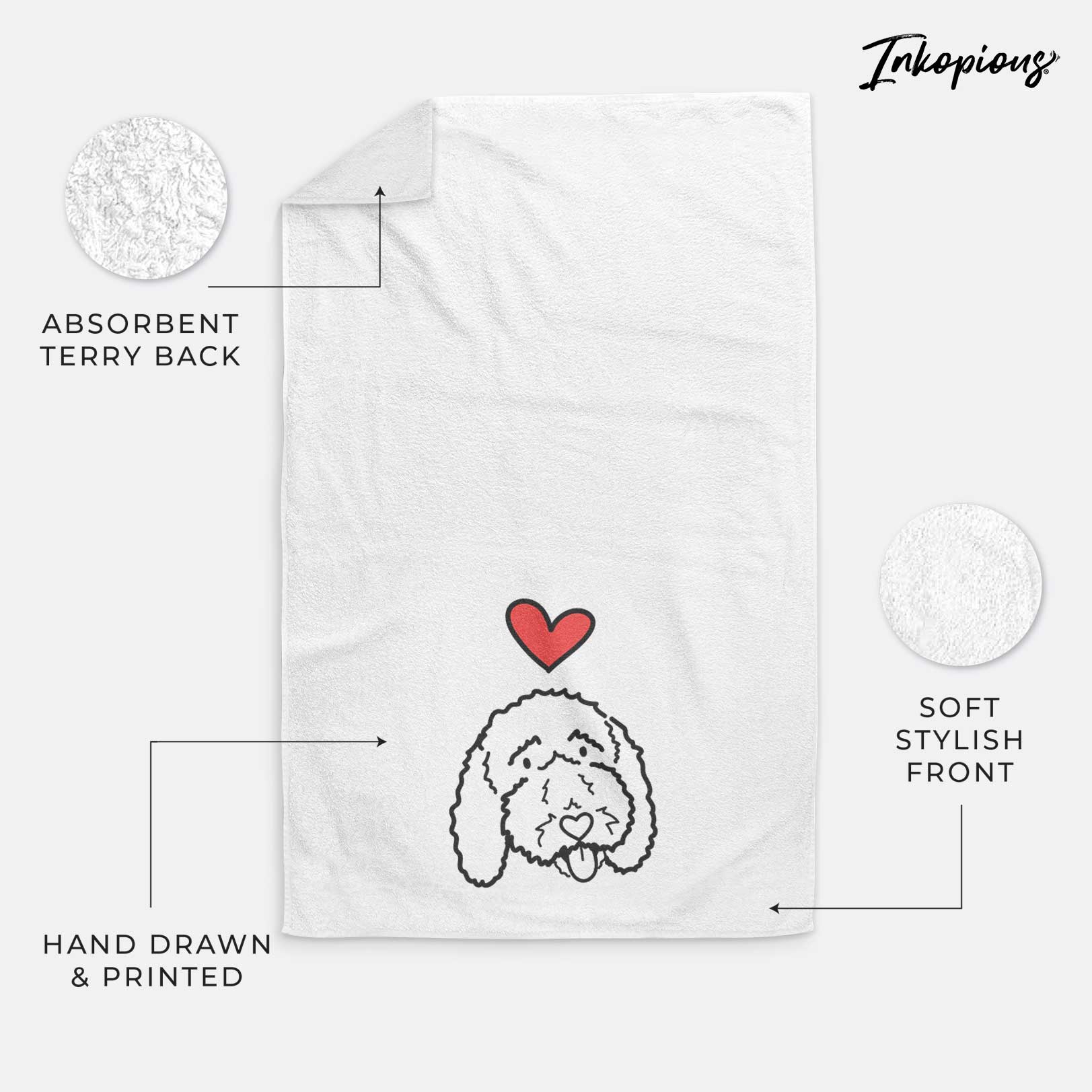 Love Always Bernedoodle - Ruby - Decorative Hand Towel