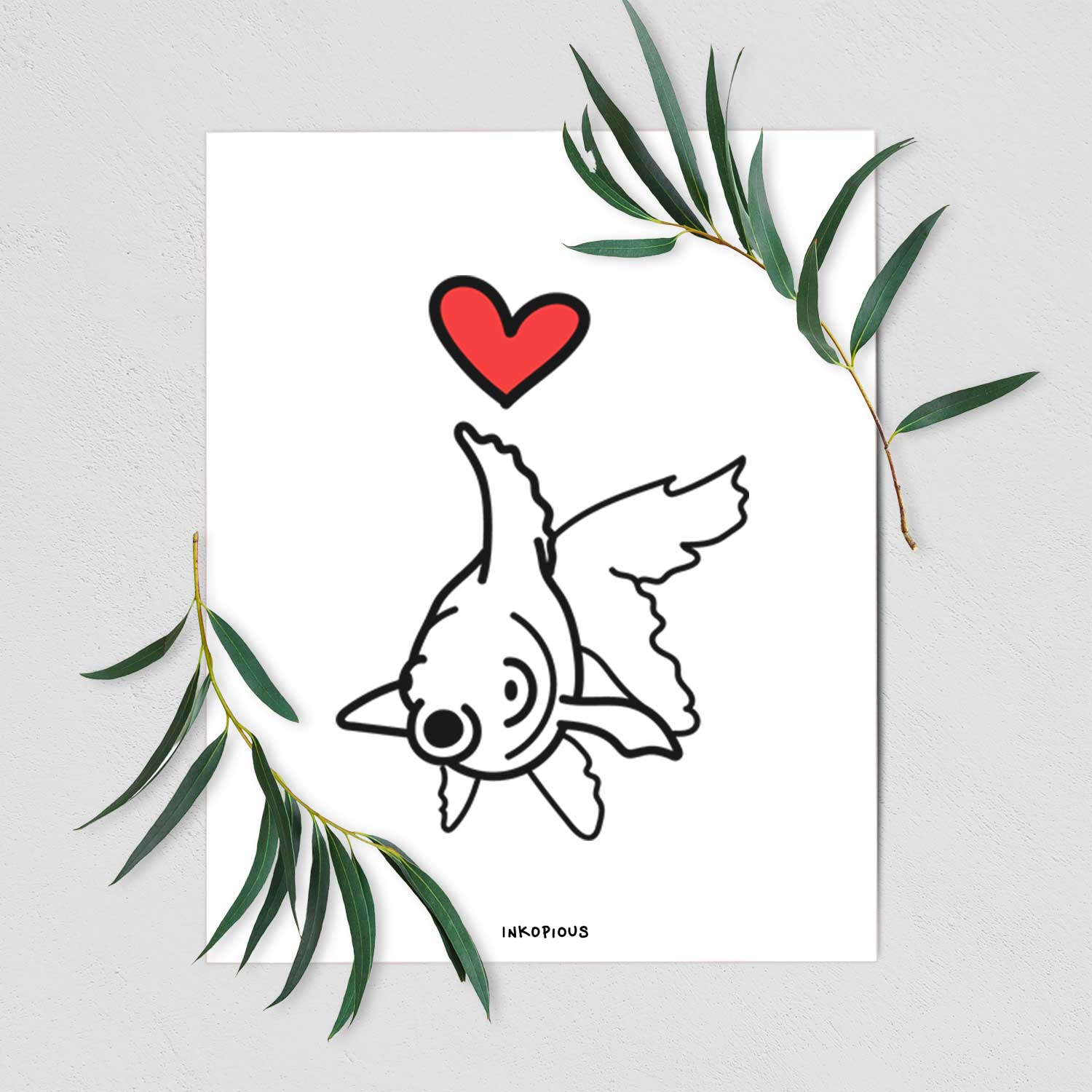 Love Always Goldfish - Ruby Art Print