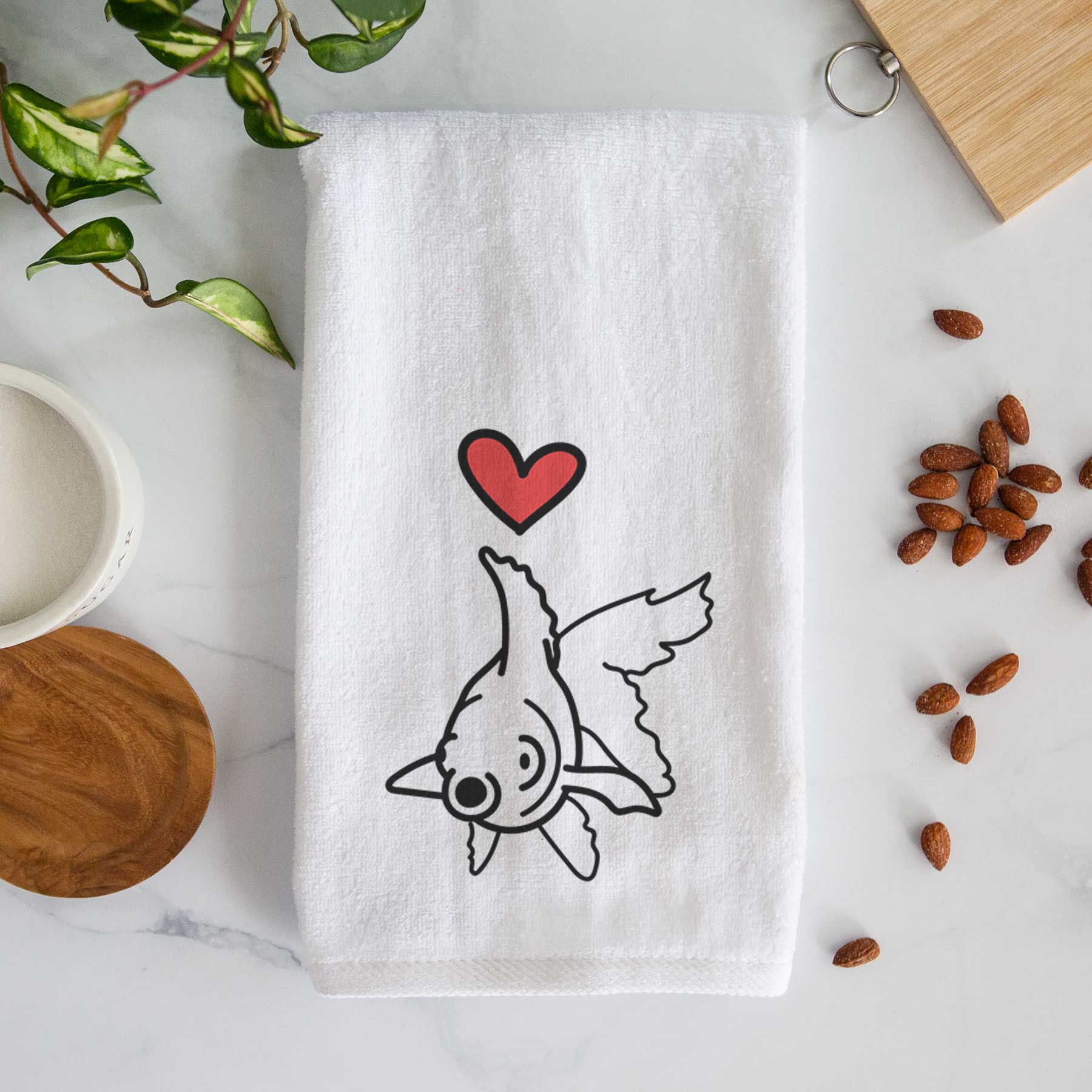 Love Always Goldfish - Ruby - Decorative Hand Towel