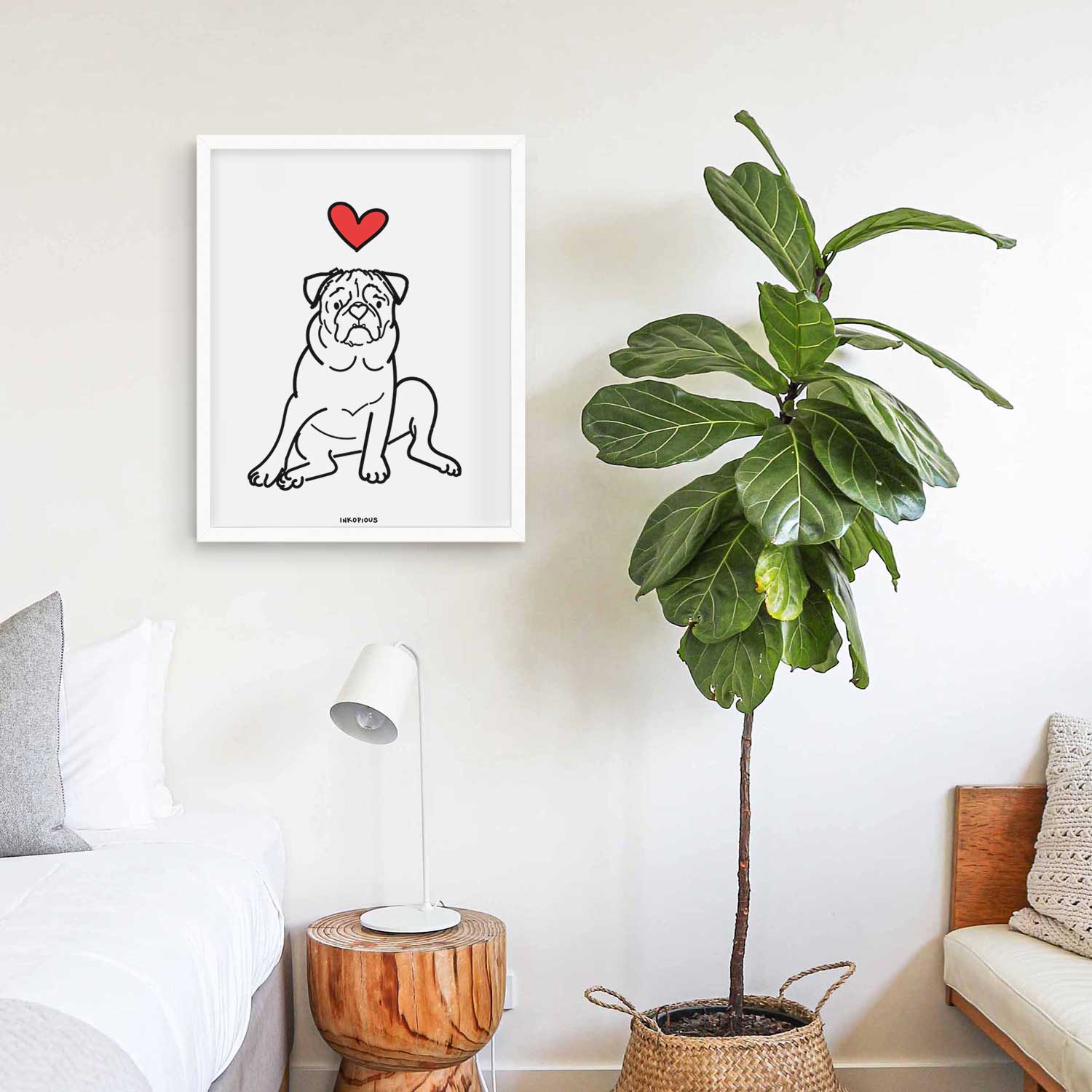 Love Always Pug - Rudy Art Print