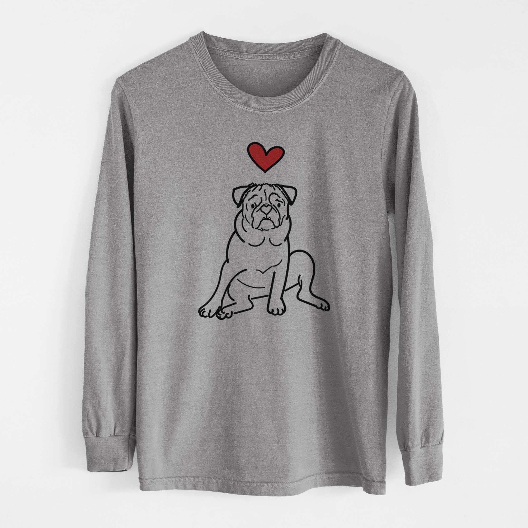 Love Always Pug - Rudy - Heavyweight 100% Cotton Long Sleeve