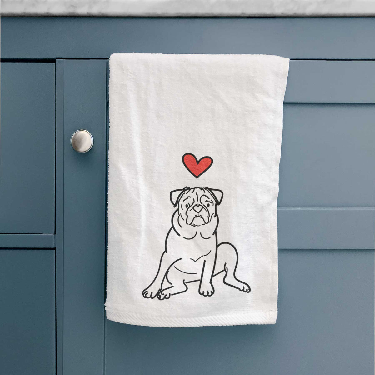 Love Always Pug - Rudy - Decorative Hand Towel