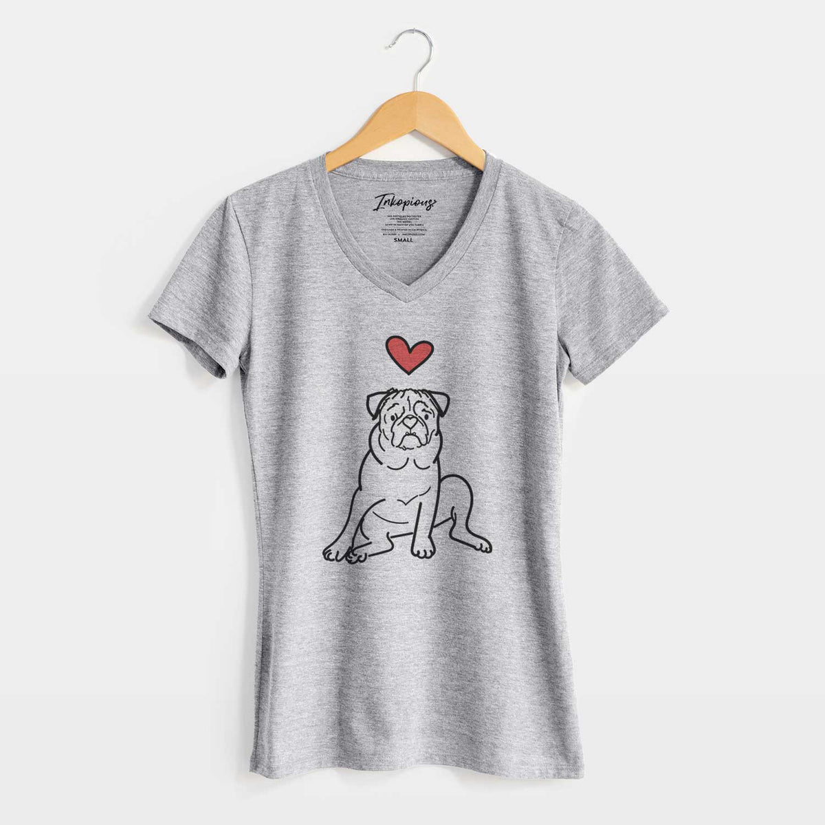 Love Always Pug - Rudy - Women's V-neck Shirt