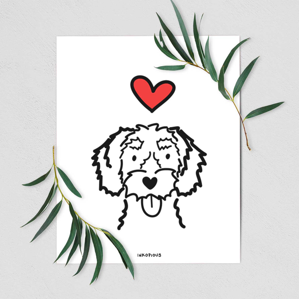 Love Always White Schnoodle Art Print