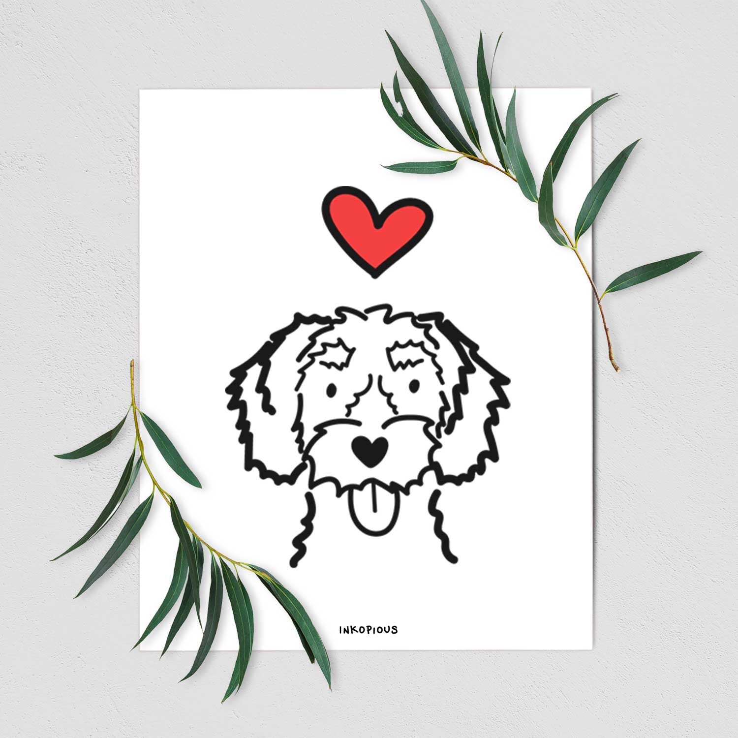Love Always White Schnoodle Art Print