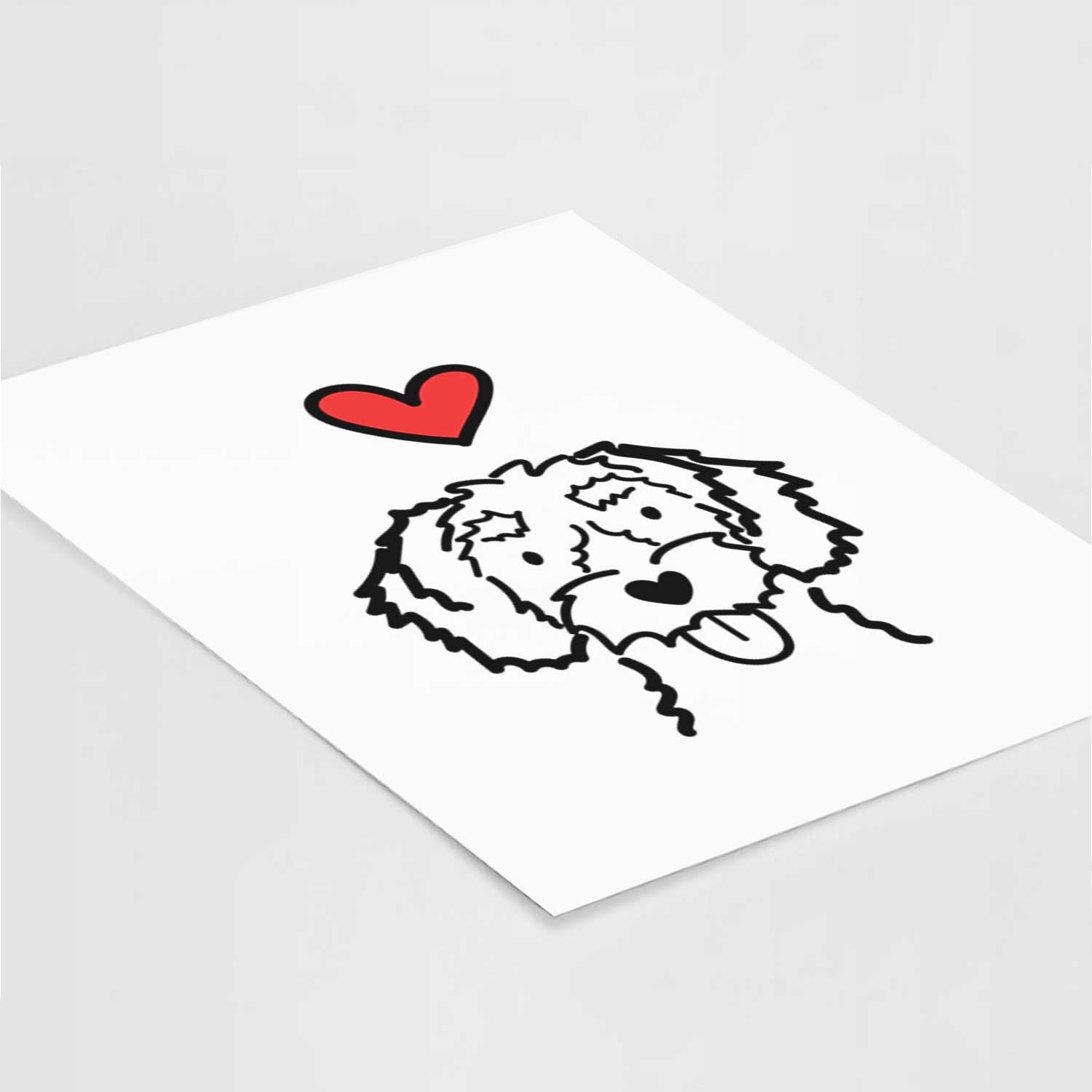 Love Always White Schnoodle Art Print