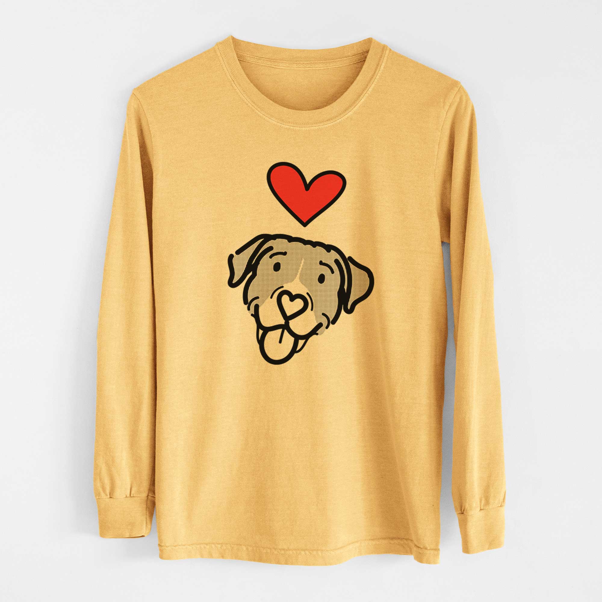 Love Always Pitbull Mix - Shadow - Heavyweight 100% Cotton Long Sleeve