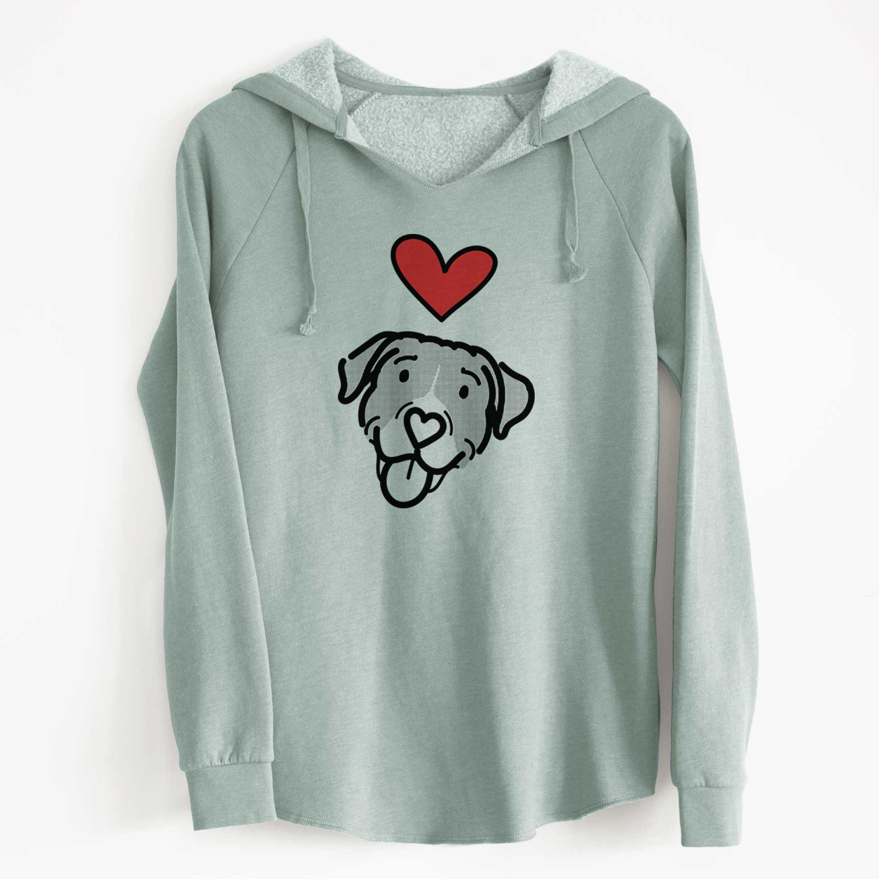 Love Always Pitbull Mix - Shadow - Cali Wave Hooded Sweatshirt