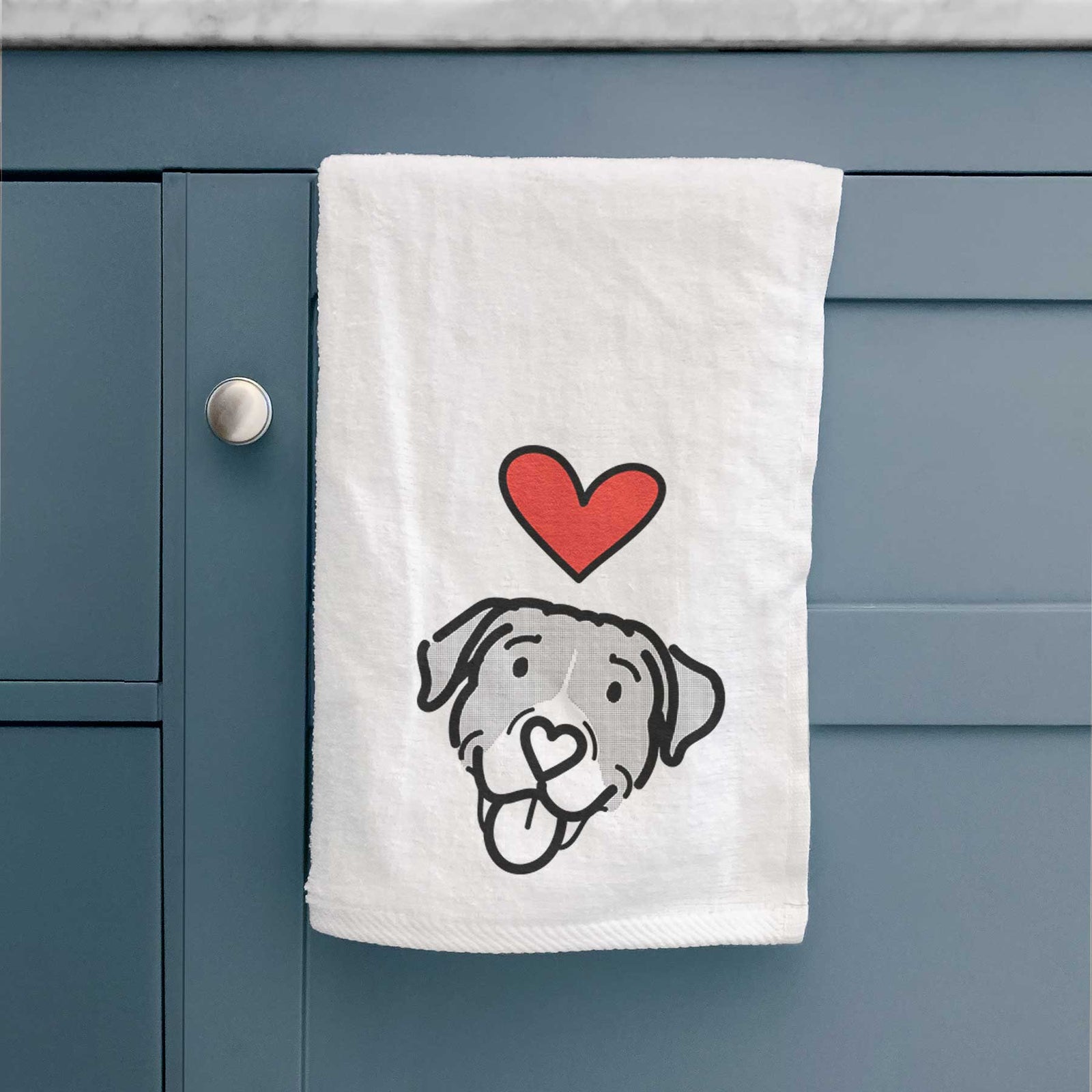 Love Always Pitbull Mix - Shadow - Decorative Hand Towel