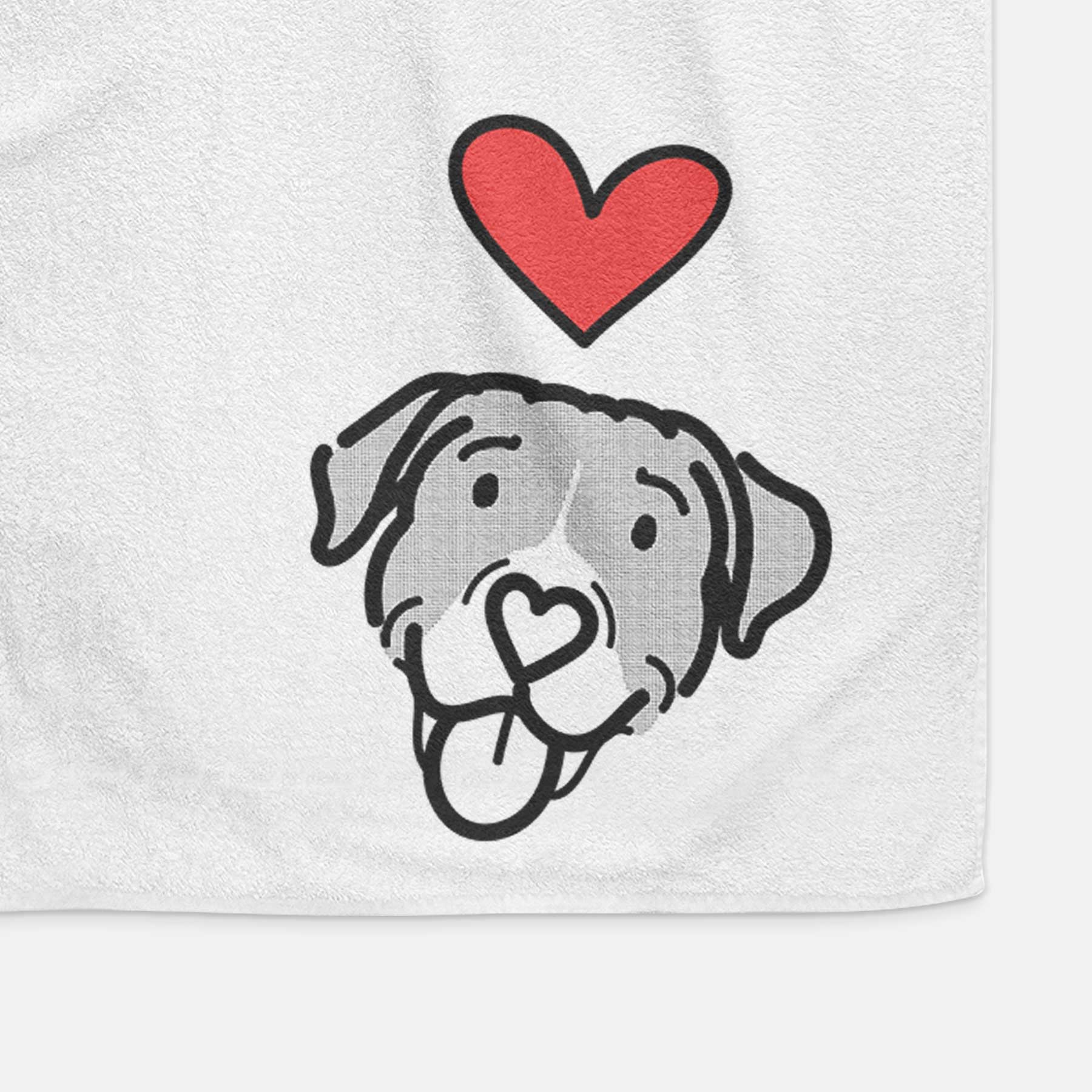 Love Always Pitbull Mix - Shadow - Decorative Hand Towel