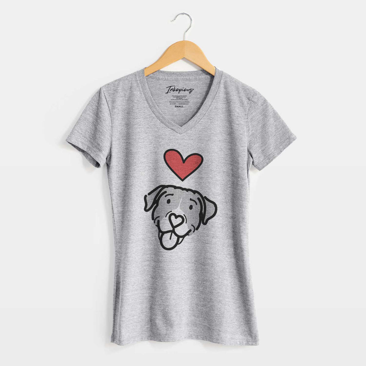 Love Always Pitbull Mix - Shadow - Women's V-neck Shirt
