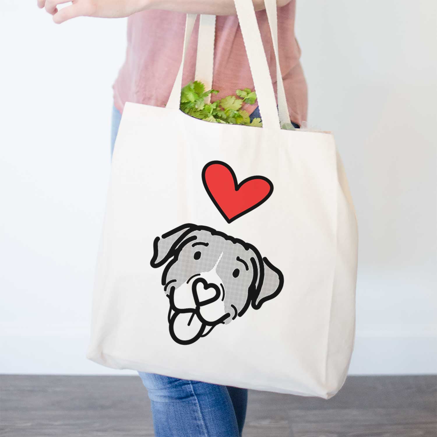 Love Always Pitbull Mix - Shadow - Tote Bag