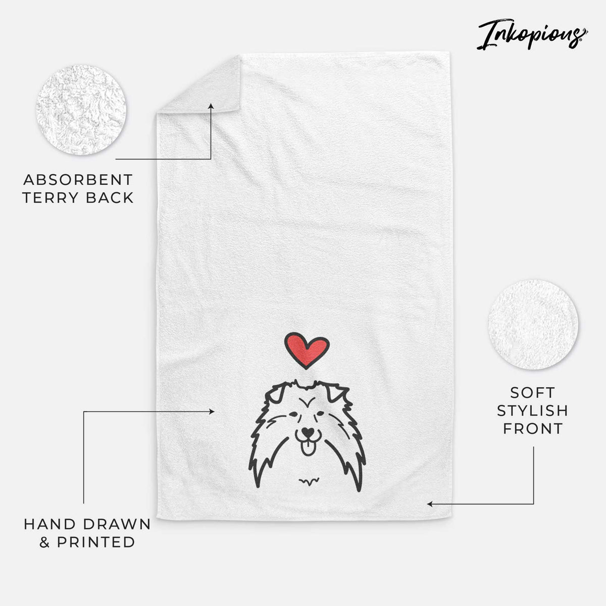 Love Always Shetland Sheepdog - Decorative Hand Towel