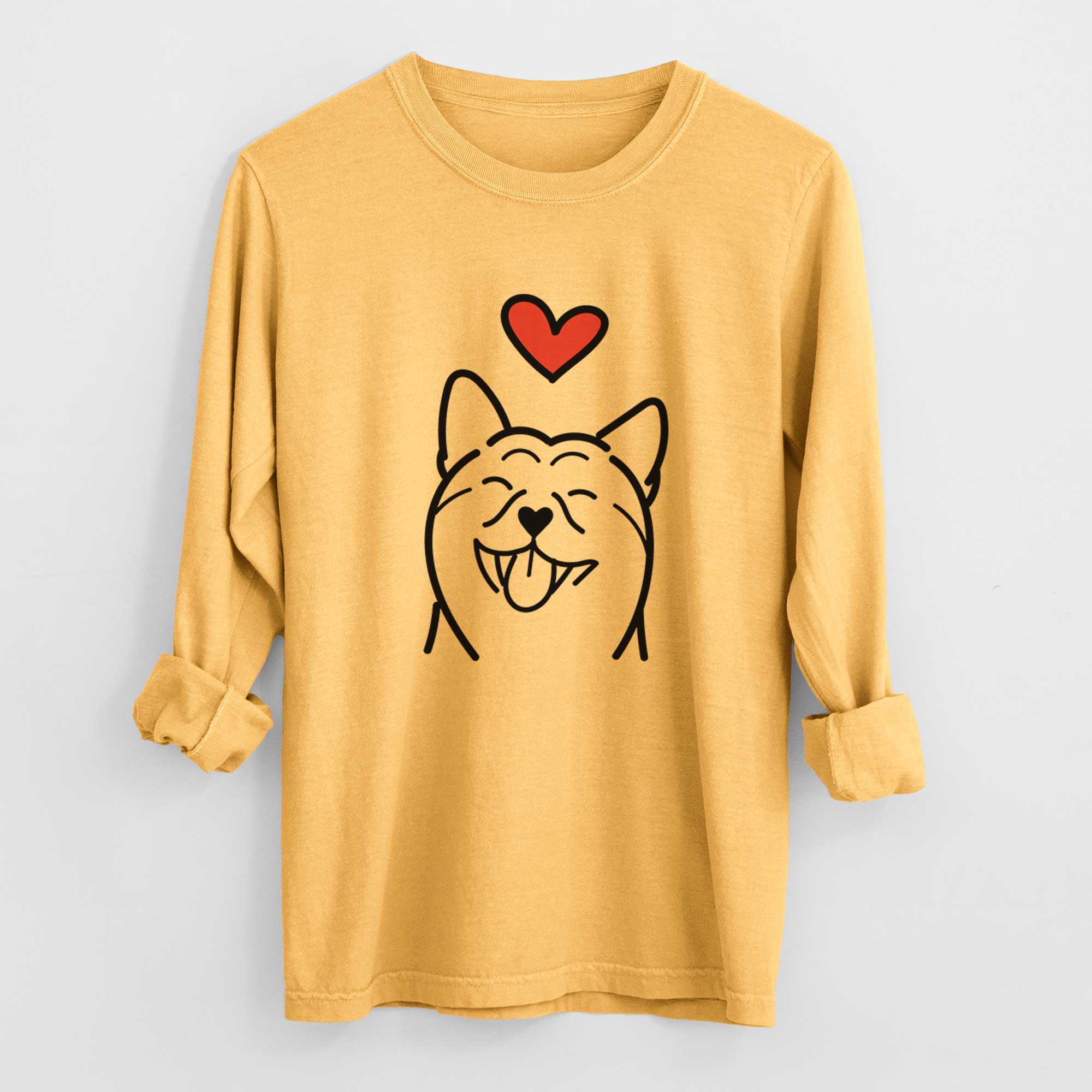 Love Always Shiba Inu - Heavyweight 100% Cotton Long Sleeve