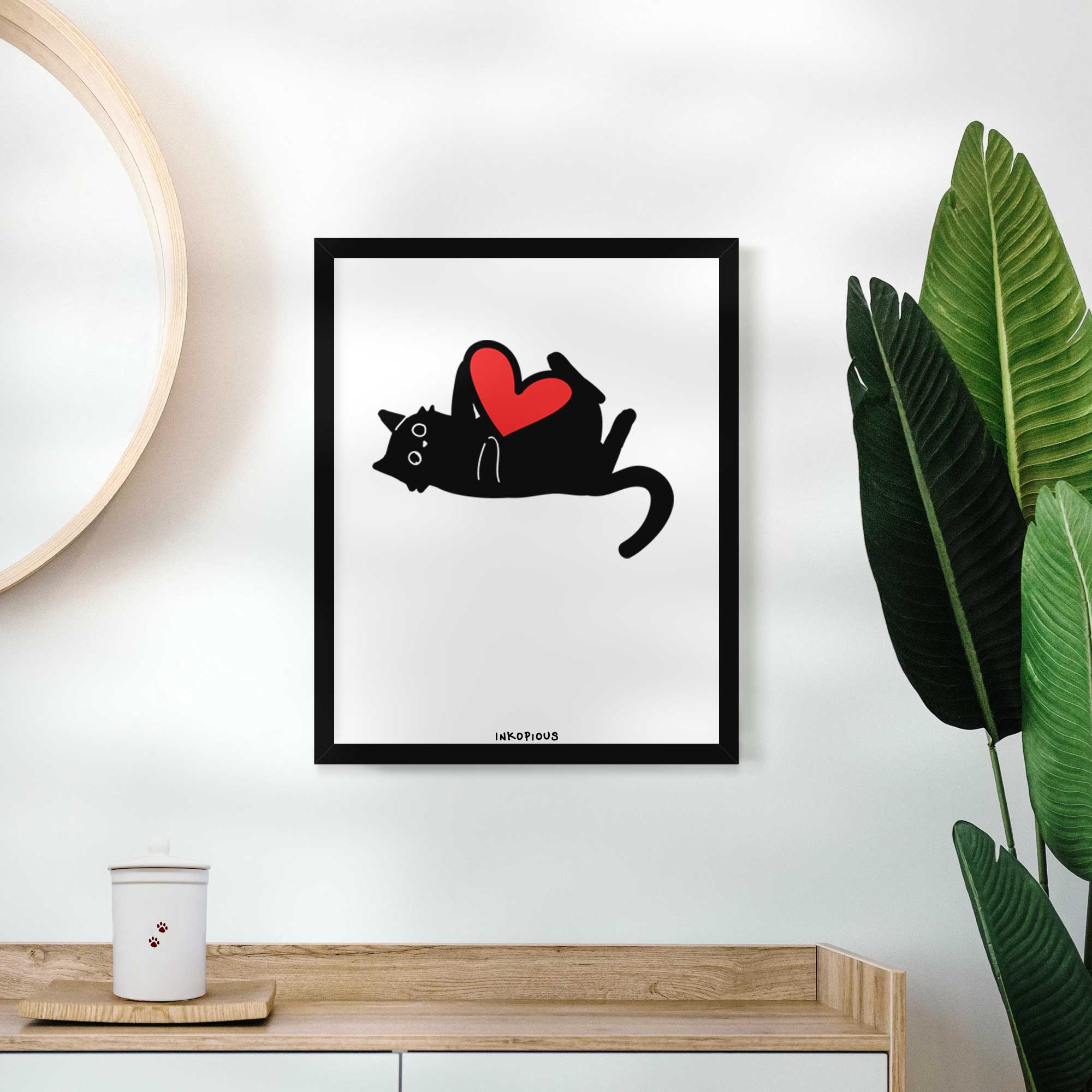 Love Always Black Cat - Smash Art Print