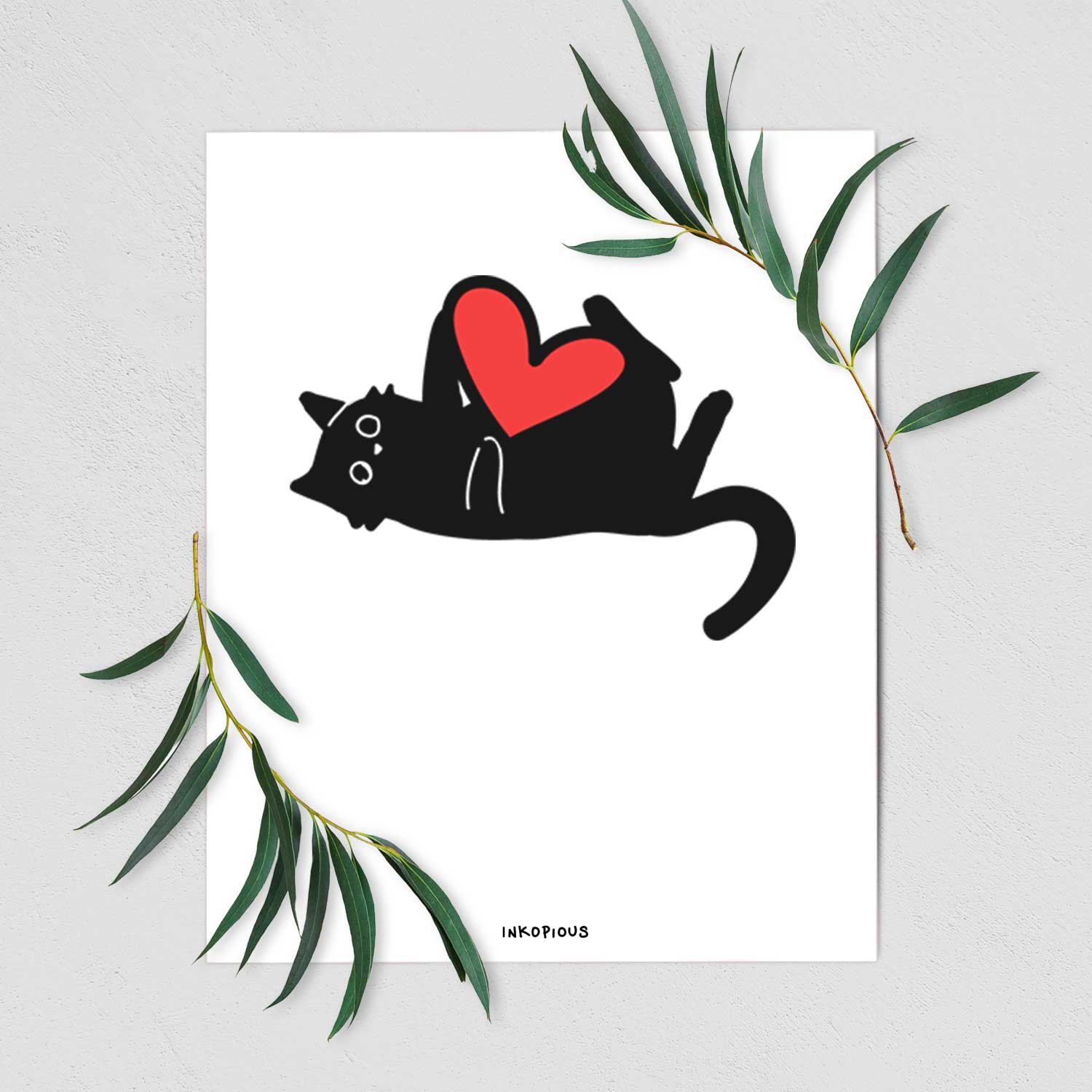 Love Always Black Cat - Smash Art Print