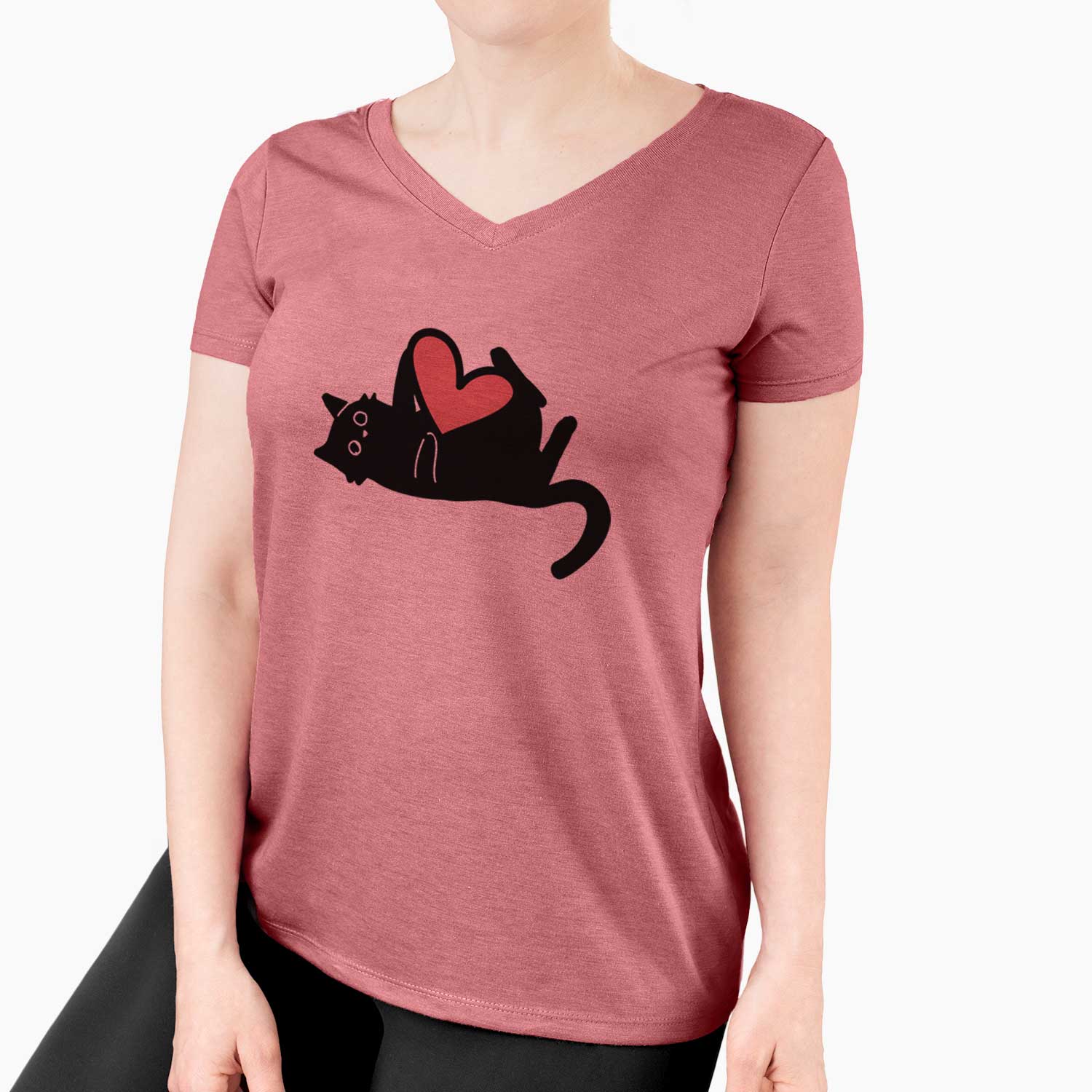 Love Always Black Cat - Smash - Women's V-neck Shirt