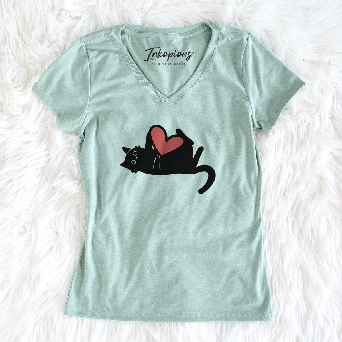 Love Always Black Cat - Smash - Women&#39;s V-neck Shirt