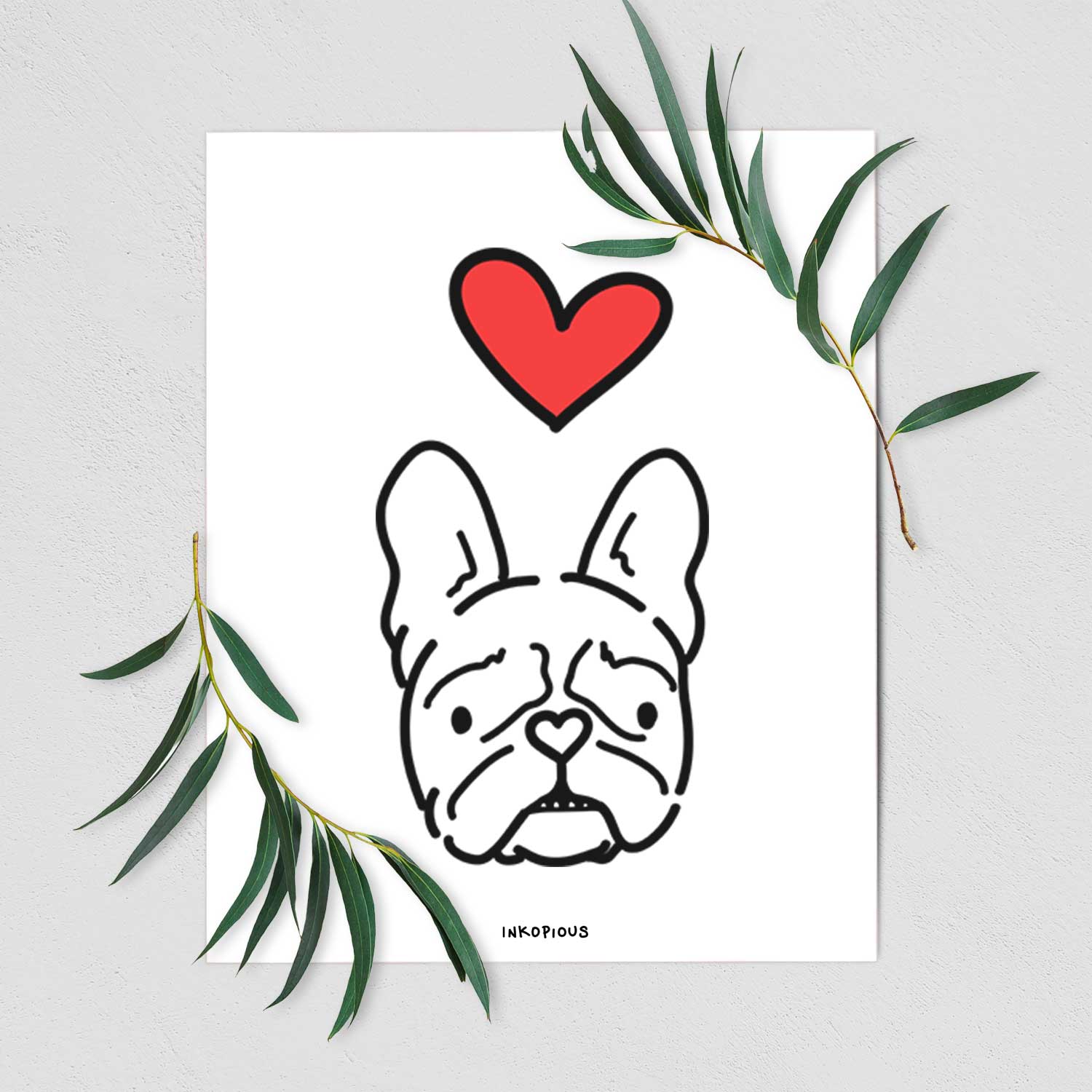 Love Always French Bulldog - Squishy Art Print