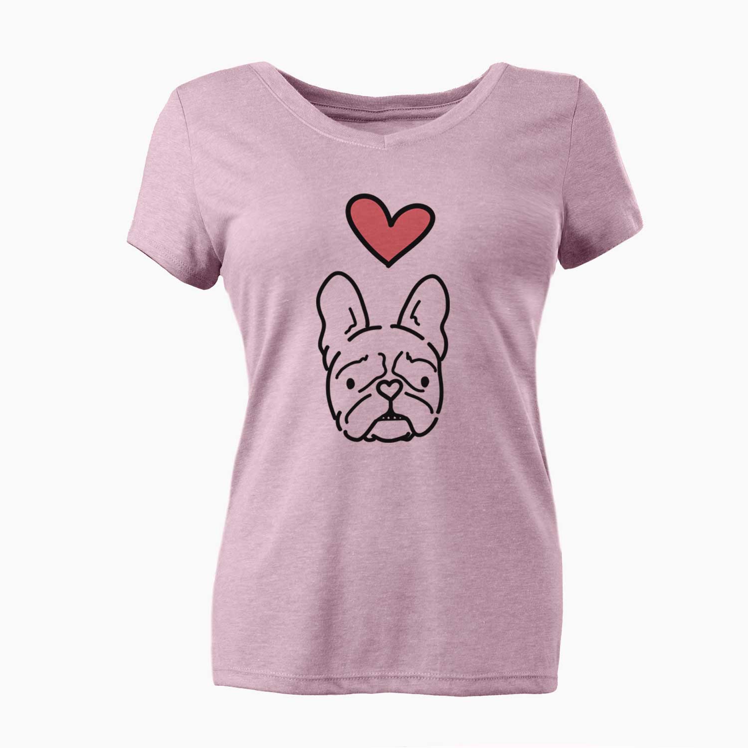 Love Always French Bulldog - Squishy - Women's V-neck Shirt