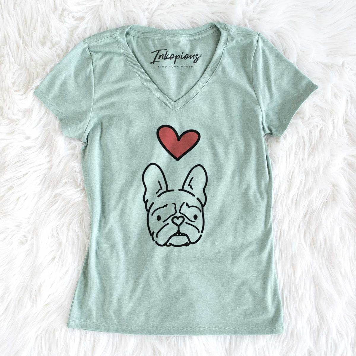 Love Always French Bulldog - Squishy - Women&#39;s V-neck Shirt